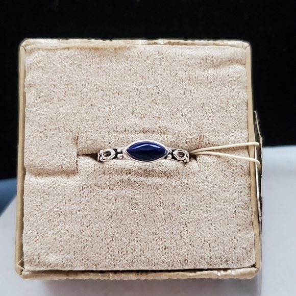 Barse Sterling Set of 3 Onyx & Lapis Stack Rings NWT - Picture 8 of 16